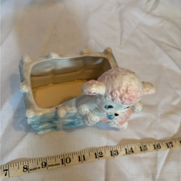Vintage Lamb Planter with Blue Bow - Picture 5 of 10